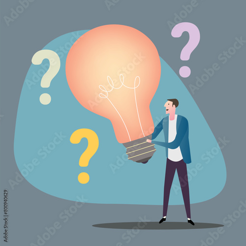 Businessman with light bulb 
