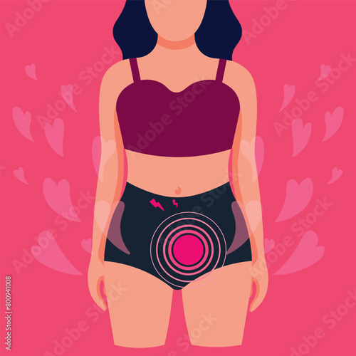 Women's Health Constitution. Menstruation concept. Menstrual cycle. Hygiene products, take care of yourself.