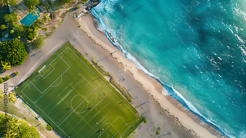 football field at beach