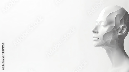 Wallpaper Mural A blank outline of a human head in free form set against on white background with ample copy space. Torontodigital.ca