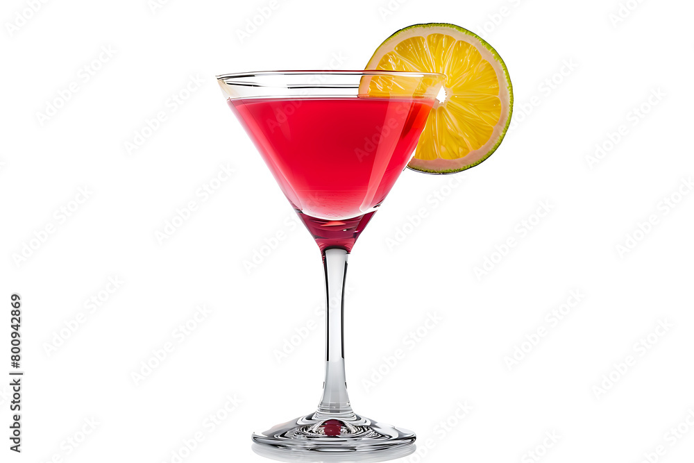 Cosmopolitan cocktail isolated on white background
