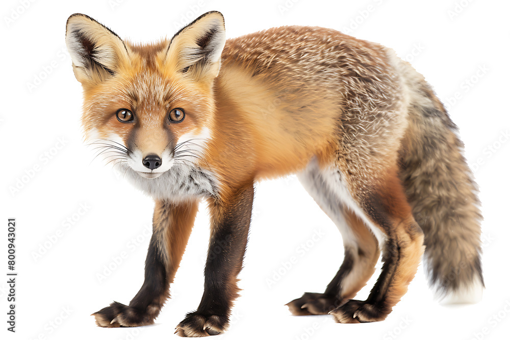 Fototapeta premium fox cub animal isolated on white background
