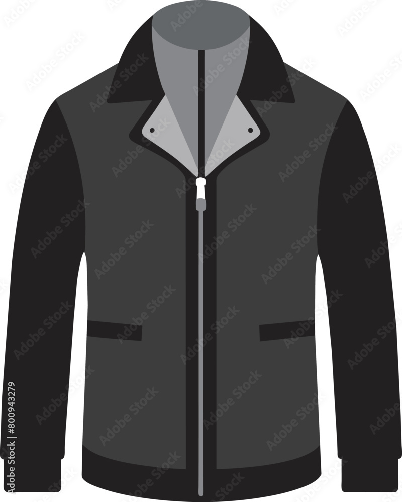 a black leather jacket with a zipper on the front a black leather jacket with a zipper on the front