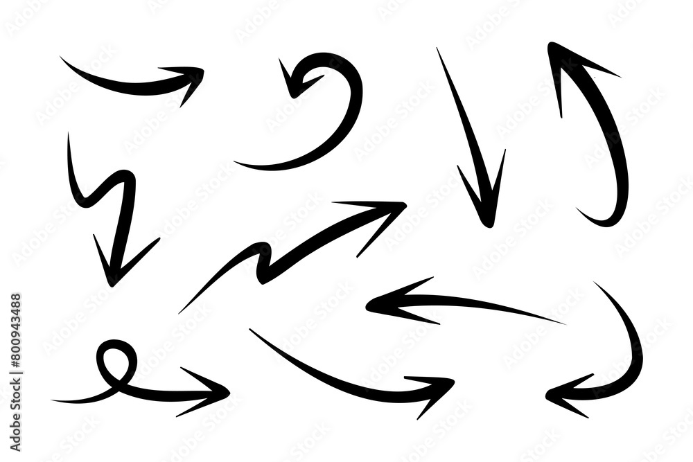 hand doodle arrow set, vector illustration hand doodle arrow set, vector illustration