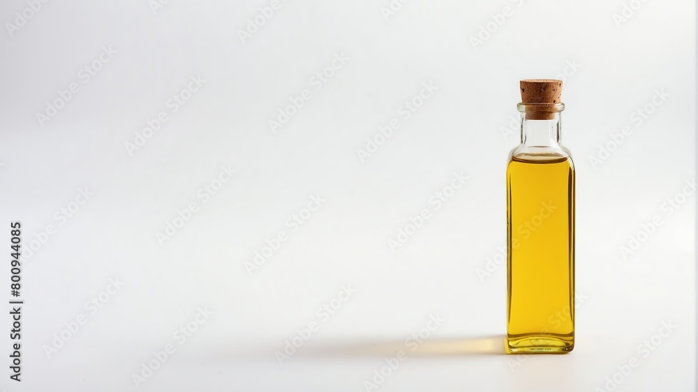 bottle of castor oil on plain white background from Generative AI bottle of castor oil on plain white background from Generative AI