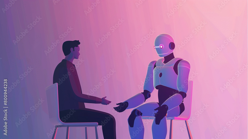 Scenes from a conversation between an AI robot and a boy

