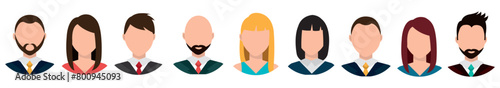 Avatar icon. Profile icons set. Male and female avatars. Vector illustration