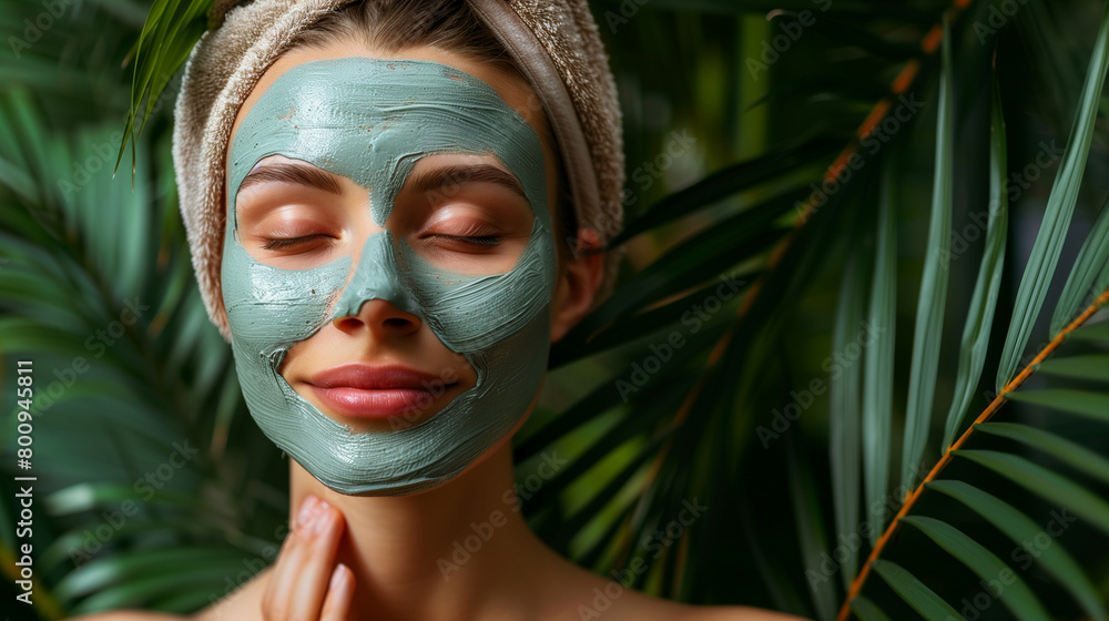 Tropical Spa Experience: Relaxing with a Green Facial Mask Tropical Spa Experience: Relaxing with a Green Facial Mask