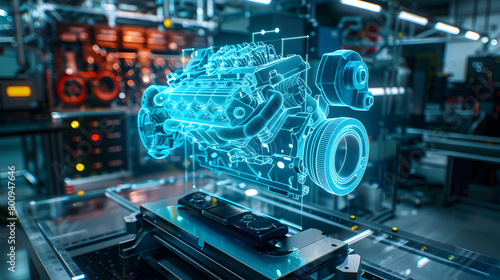 Hologram of Car Engine


