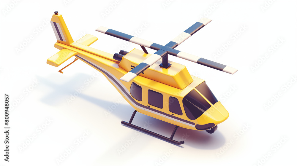 3d isometric view of an helicopter