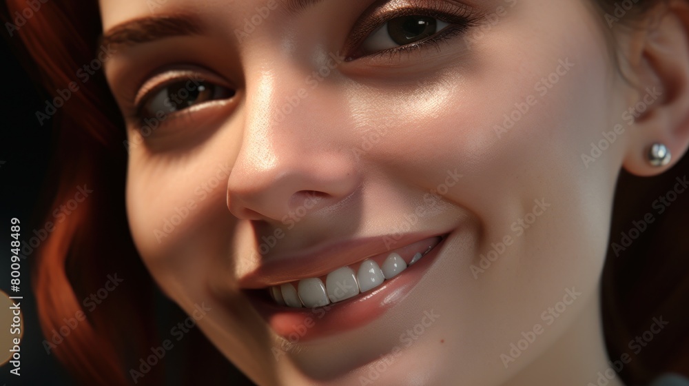 Closeup of a smiling woman's face Closeup of a smiling woman's face