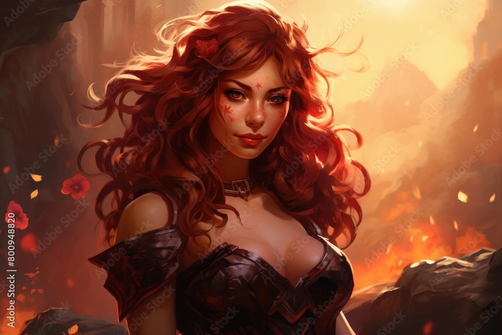 Fiery Warrior Woman