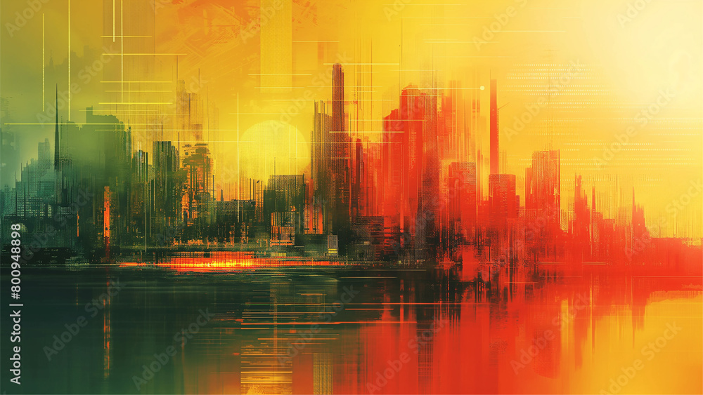 Abstract Modern Megacity Futuristic Background