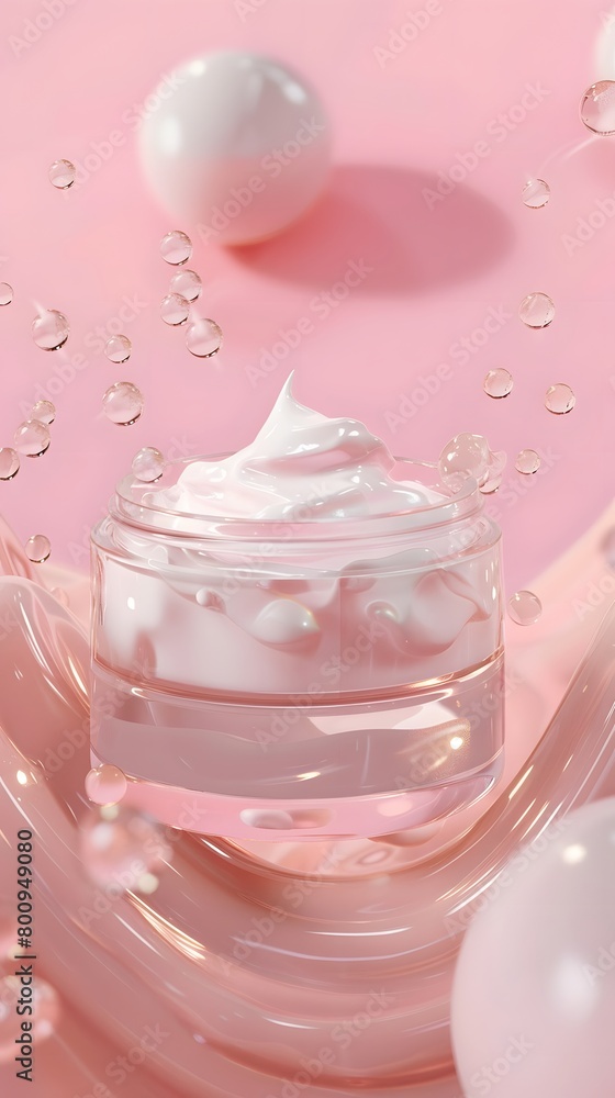 Cosmetic package background for product sales advertising from the concept of facial creams and serums.