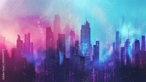 Abstract Modern Megacity Futuristic Background photo