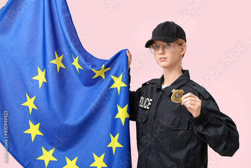 Female police officer with ...