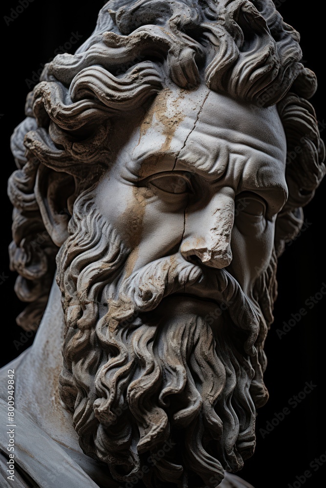 Weathered Marble Statue of Mythological Figure Weathered Marble Statue of Mythological Figure