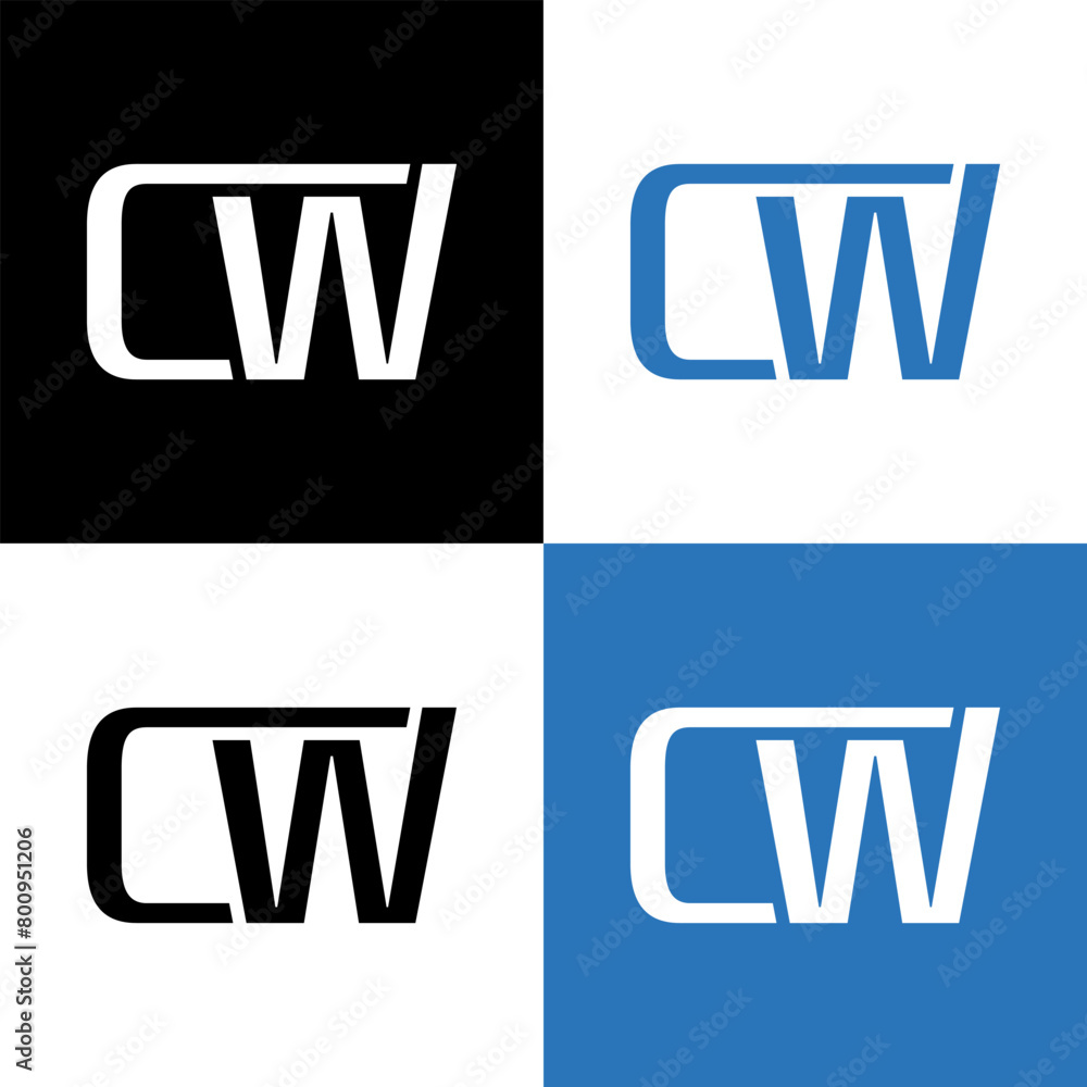 Obraz premium letter cw creative logo design