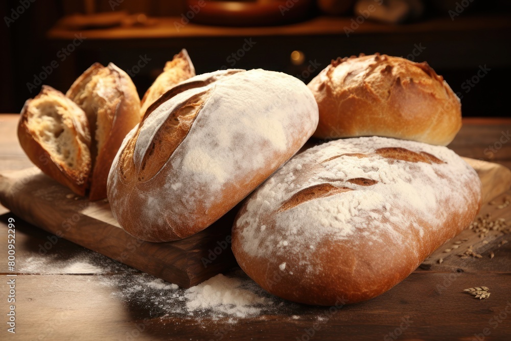 Freshly baked artisanal bread