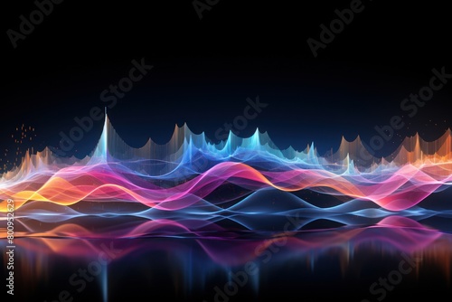 Vibrant Landscape of Glowing Waves and Peaks