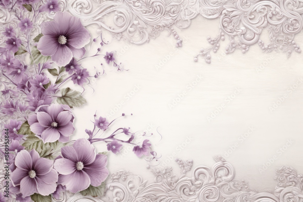 Elegant floral background with purple flowers