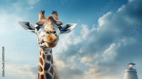 Curious Giraffe in the Sky © Balaraw