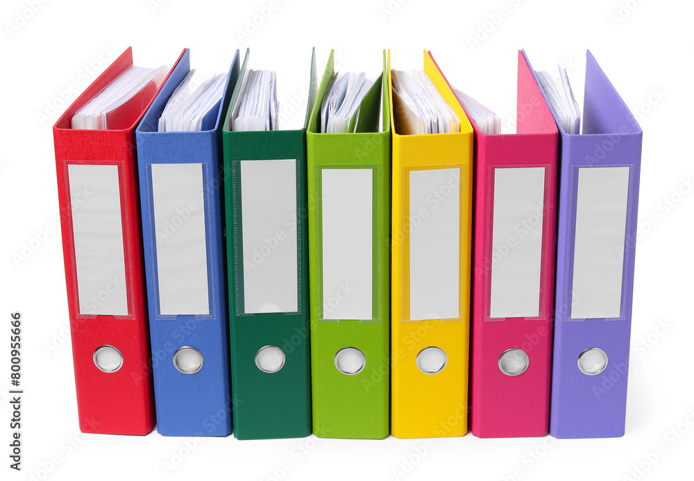 Bright binder office folders isolated on white Bright binder office folders isolated on white