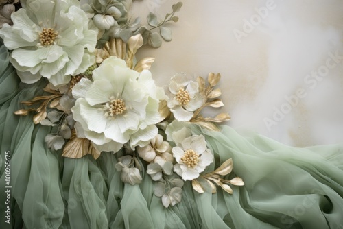 Elegant floral arrangement with golden accents © Balaraw