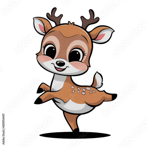 A cute and charming illustration of a deer  designed on a t-shirt