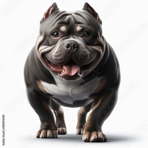 Image of isolated American bully against pure white background, ideal for presentations
 photo