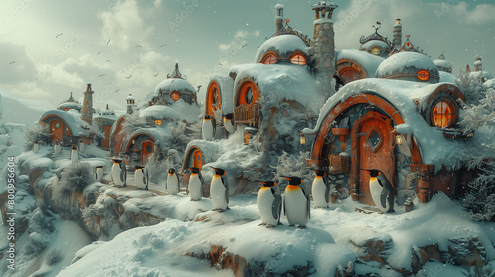 fantasy Penguin village fantasy Penguin village