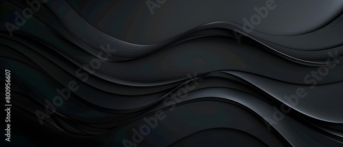 滑らかな波線を持つ抽象的な黒の背景 photo