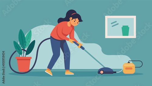 Vacuuming with intention feeling the vibrations of the machine and noticing the patterns it creates in the carpet..