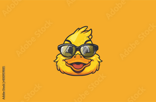 Glasses duck vector illustration flat design logo