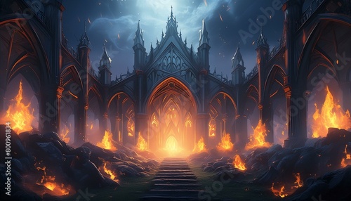 Infernal Majesty  Exploring the Gothic Realm of Eternal Flames   Flames of the Dark  Journeying Through the Gothic Abyss  fire  night  flame  sky  heat  light  hot  sunset  burning  sun  fireplace