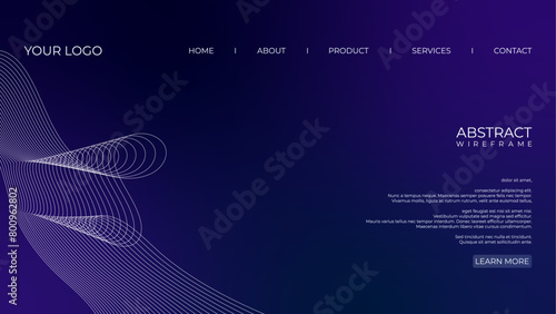 BACKGROUND 102  LANDING PAGE DESIGN WITH GLASSY BACKGROUND MODERN ABSTRACT WIREFRAME 