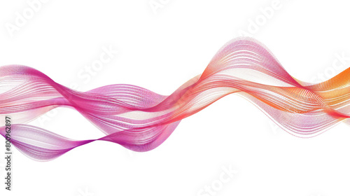 Illuminate the canvas of progress with radiant gradient lines in a single wave style isolated on solid white background