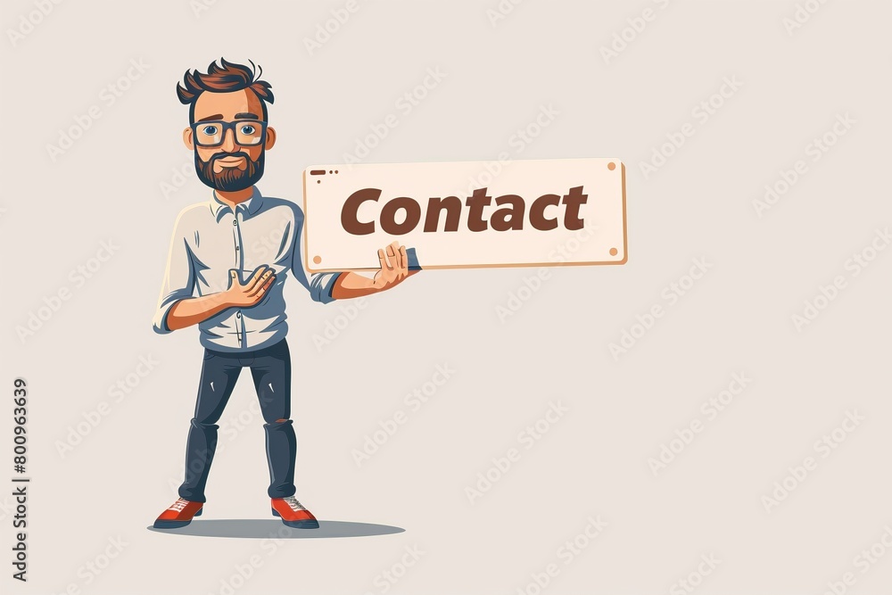 Flat illustration of a businessman in formal attire, holding a prominent Flat illustration of a businessman in formal attire, holding a prominent