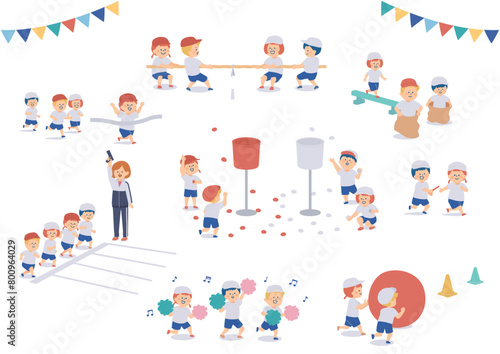小学校の運動会イラストセット
