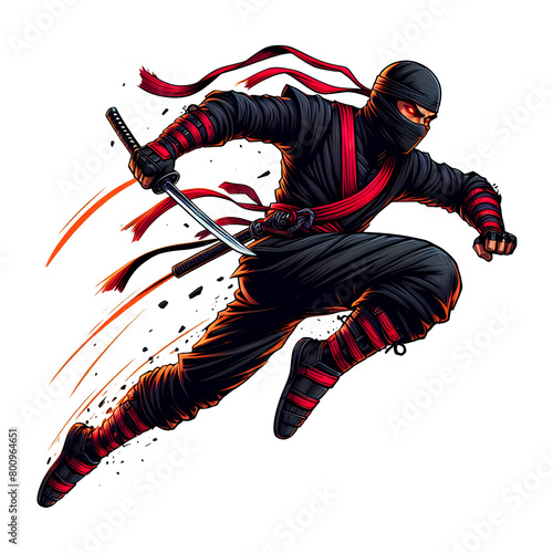 running ninja with a sword