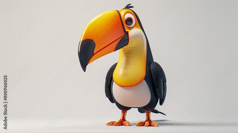 Fototapeta premium 3d toucan bird on a white background