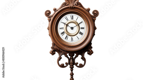 A clock gracefully hangs on a wall, ticking away the passing minutes and hours