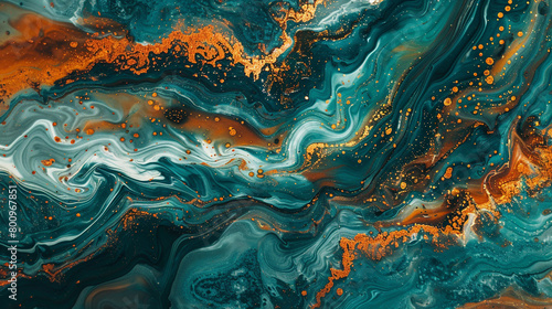 Harmonious blend of cool teal and warm orange waves, embodying the spirit of scientific exploration.