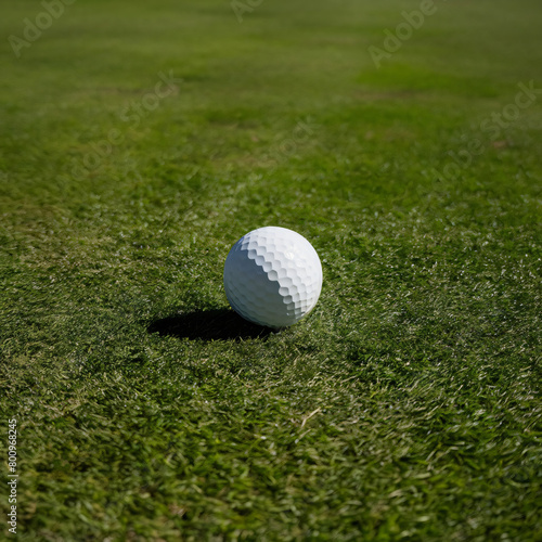 a golfball sitting on the grass in the golf course