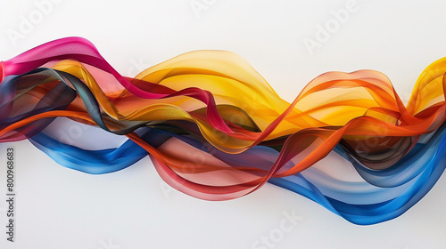 Harmonious bands of color entwine gracefully, creating a captivating image on a smooth white backdrop.