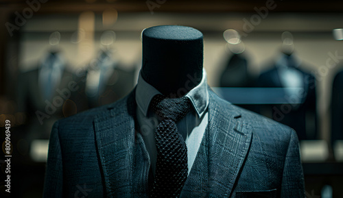 Men shirt in form of suits on mannequin. 