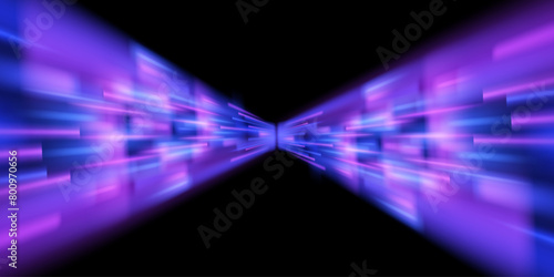 Modern light trail line, fire light trail line, car headlight trail, optical fiber and curved incandescent line. High speed road in night abstraction. 