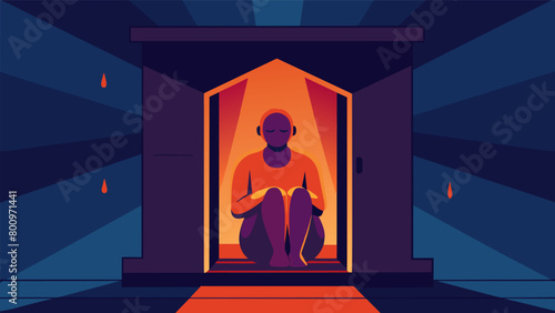 With the sauna door shut a figure is enveloped in warmth and soothing infrared rays creating the ideal environment for a restorative slumber..