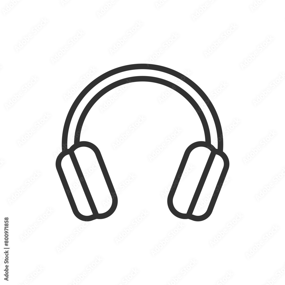 Closed headphones, linear icon. Line with editable stroke Closed headphones, linear icon. Line with editable stroke