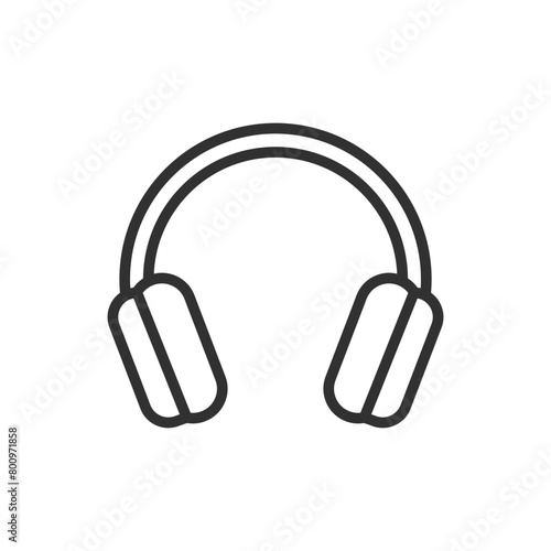 Closed headphones, linear icon. Line with editable stroke